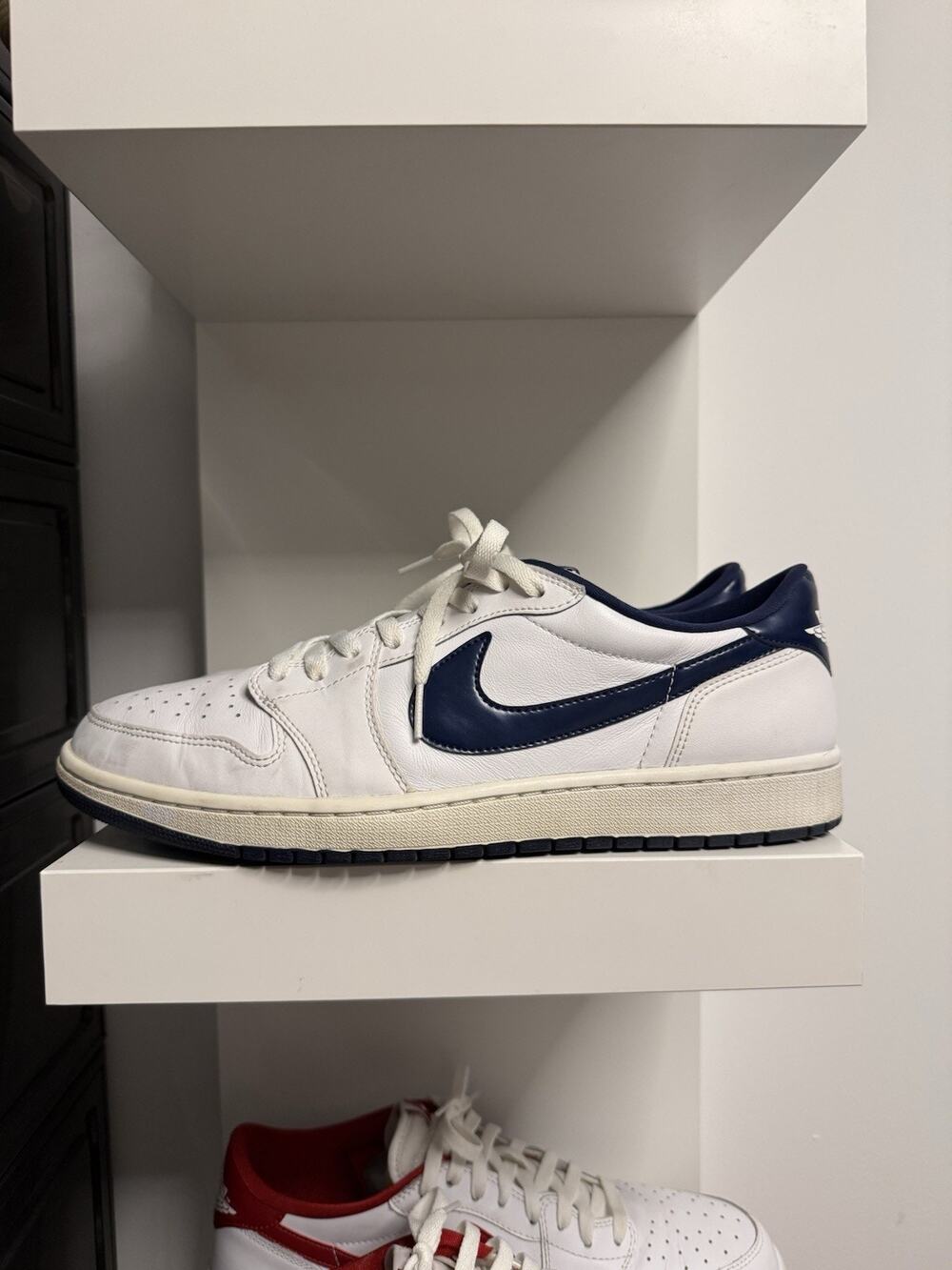 2016 Air Jordan 1 Low White Midnight Navy Size 13 706329-106 Rare OG